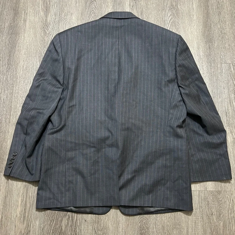Lauren‎ Ralph Lauren Suit 44S Pants 38X29 Charcoal Grey Pinstripe Wool 2-Piece
